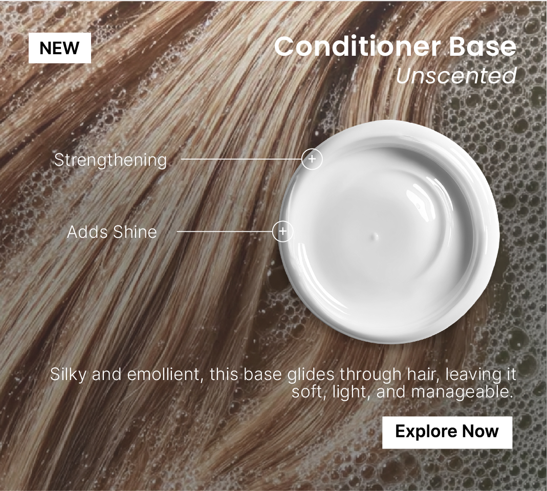 conditioner base swatch, hair in soapy water